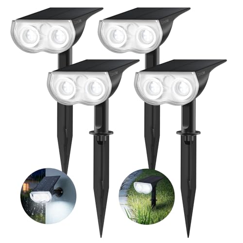 Consciot Solar Spot Lights Outdoor Waterproof, Landscape Solar Spotlights