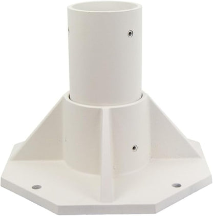 Solus SB-2405 Outdoor Surface Mount Lamp Post Base – Light or Heavy Duty Aluminum Base for 3" Poles - Black, Bronze, or White – Made in USA (White Heavy Duty)