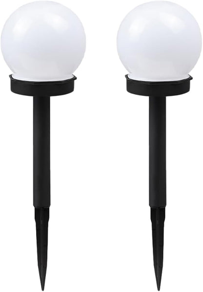 Zerodeko 2pcs Solar Lawn Insert Lights Bulb-Shaped Outdoor Garden Pathway Lamps White Light Weatherproof Solar Yard Landscape Floor Plug Lighting