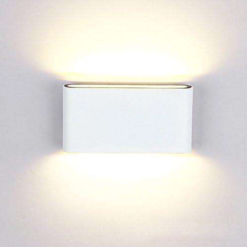 12W LED Outdoor Exterior Wall Sconces Step Down Light Fixture Lamp White Finish Warm White | Lumora