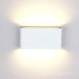 12W LED Outdoor Exterior Wall Sconces Step Down Light Fixture Lamp White Finish Warm White | Lumora