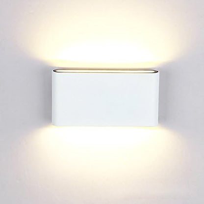 12W LED Outdoor Exterior Wall Sconces Step Down Light Fixture Lamp White Finish Warm White