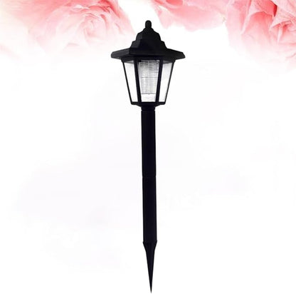 4 Pcs Hexagon Solar Path Lights White LED Garden Lamps with Ground Stakes, Solar Lawn Landscape Lighting for Patio Yard Walkways