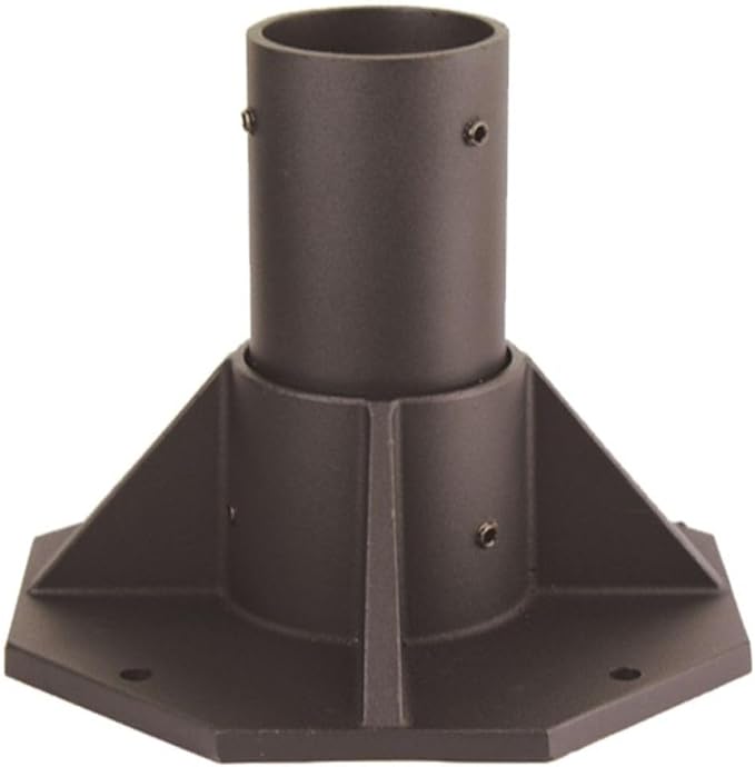 Solus SB-2405 Outdoor Surface Mount Lamp Post Base – Light or Heavy Duty Aluminum Base for 3" Poles - Black | Lumora