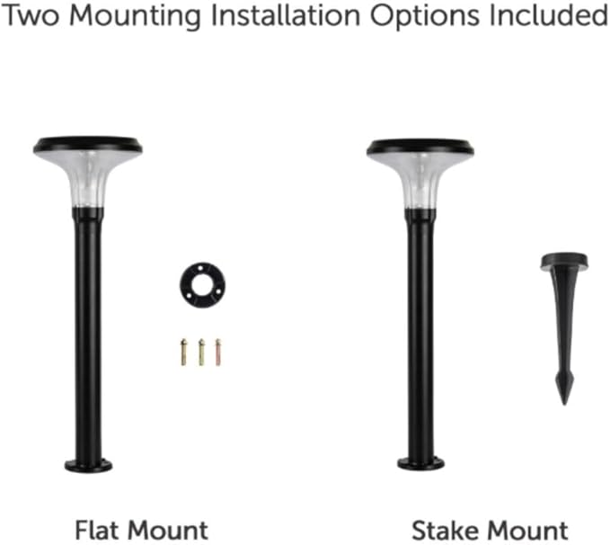 Gama Sonic Vantage Bollard Solar Pathway Light, Black Aluminum, Large 10" Diameter, 31" Tall Height, UltraBright 200 Lumens, Warm White 2700K LED, Waterproof Outdoor Landscape, 314BP250000 (2 Pack)