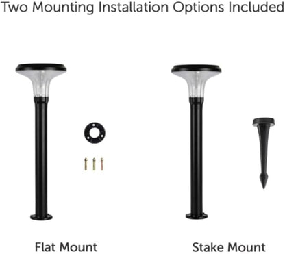 Gama Sonic Vantage Bollard Solar Pathway Light, Black Aluminum, Large 10" Diameter, 31" Tall Height, UltraBright 200 Lumens, Warm White 2700K LED, Waterproof Outdoor Landscape, 314BP250000 (2 Pack)