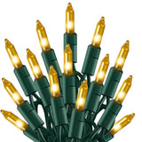 TW SHINE Christmas Lights, 20FT 100 Count Incandescent Mini Christmas Tree Light, Waterproof Xmas String Lights for Outdoor Indoor Home Party Yard Decorations, Gold