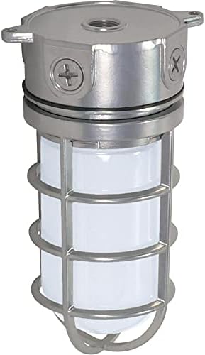 Nuvo Lighting SF76/624 Industrial Style Small Heavy Duty Aluminum Durable Outdoor Close to Ceiling Porch and Patio Light with Frosted Glass, Metallic Silver