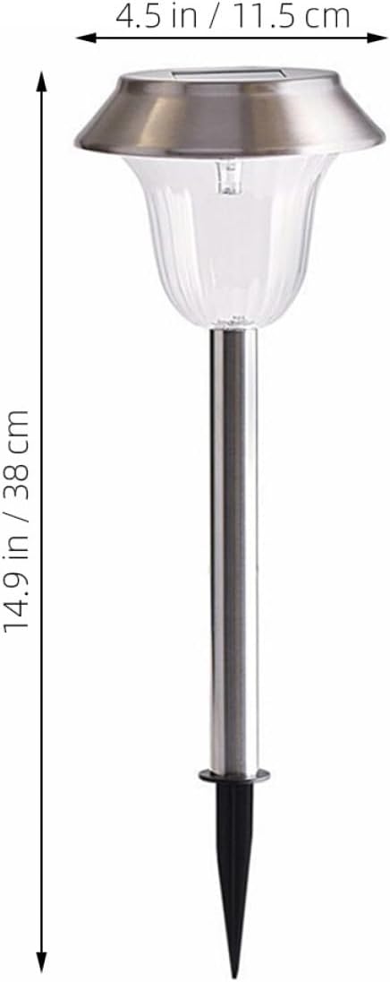 DOITOOL Solar Stainless Steel LED Ground Plug Light White Solar Garden Lawn Lamp Outdoor Landscape Path Lighting for Yard and Patio