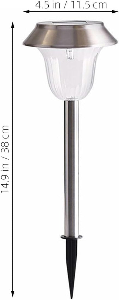 DOITOOL Solar Stainless Steel LED Ground Plug Light White Solar Garden Lawn Lamp Outdoor Landscape Path Lighting for Yard and Patio