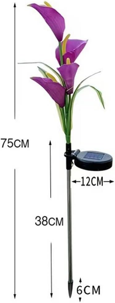 Aolyty Solar Garden Lights Outdoor Multi-Color Changing LED Solar Calla Lily Light IP65 Waterpoof Flower Lights for Patio, Garden, Lawn, Yard Pathway Decorative (Purple, 2 Pack)