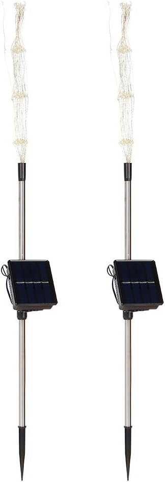 Solar Garden Decorative Lights Outdoor Solar Lawn Light Solar Pathway Light DIY Flexible Wire Warm White Colorful Light for Backyard Flower Beds Fences ABS Stainless Steel 82cm (Colorful Light)