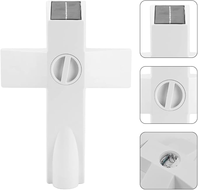 Xiaokeis Solar Lighted Path Light, White, Cemetery Decoration, Garden, Outdoor, Plastic, Faith-Love, Warm White, Cross, 25 x 8 x 57cm/9.84 x 3.15 x 22.44inch