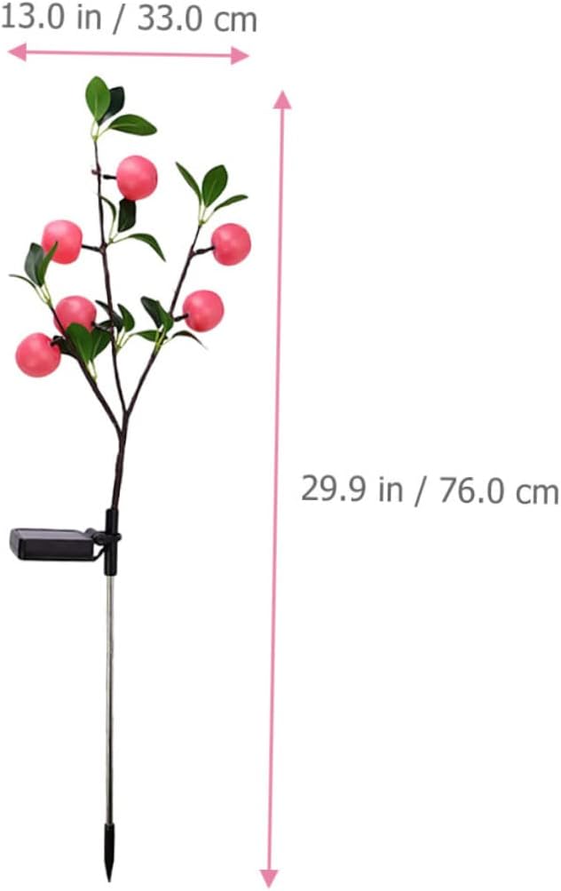 3pcs Led Garden Stake Light Solar Pathway Lights for Outdoor Apple Shape Decorative Lamp for Garden Decking Christmas Decor