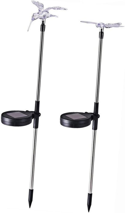 2pcs Solar Stick Lamps Outdoor LED Garden Decor Solar Lawn Lights with Butterfly Easy Installation Weatherproof Landscape Lighting for Patio Pathway
