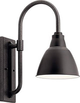 Kichler 49836BK Restoration One Light Outdoor Wall Mount from Pellinord Collection in Black Finish | Lumora