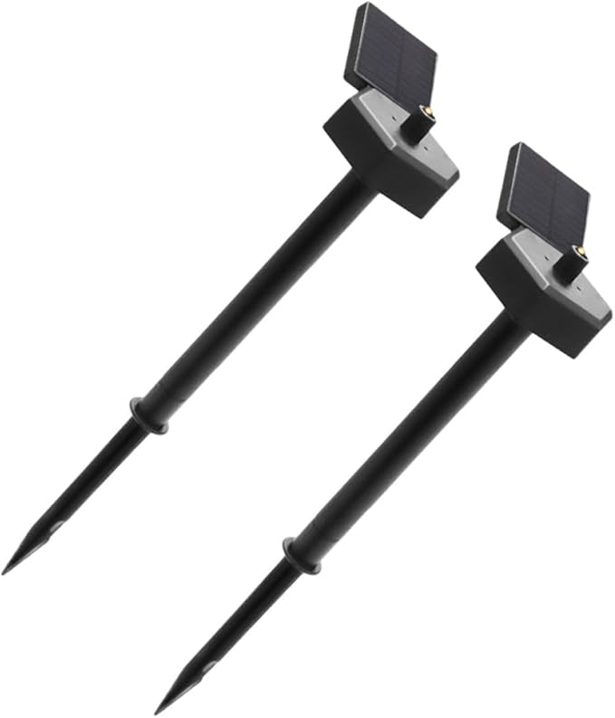BESTonZON 2pcs Solar Garden Pathway Lights Waterproof LED Lawn Stake Lights for Outdoor Patio Yard Decor