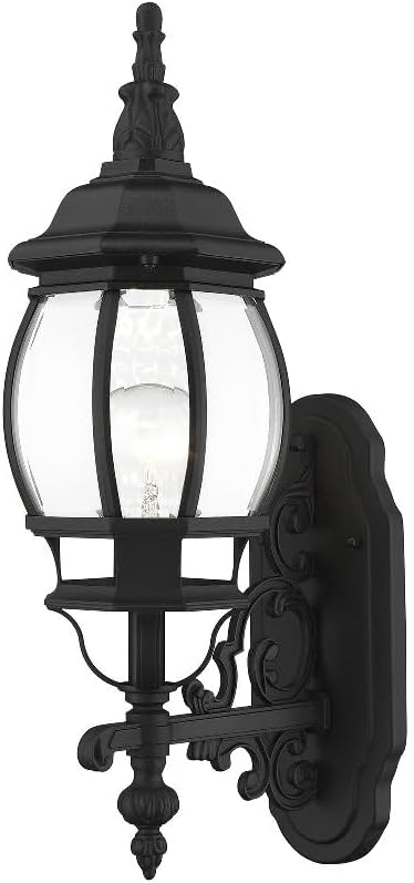 Livex Lighting 7520-13 Frontenac Traditional 1-Light Outdoor Wall Lantern with Clear Beveled Glass Shades, 21" x 7" | Lumora