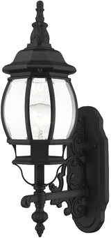 Livex Lighting 7520-13 Frontenac Traditional 1-Light Outdoor Wall Lantern with Clear Beveled Glass Shades, 21" x 7" | Lumora