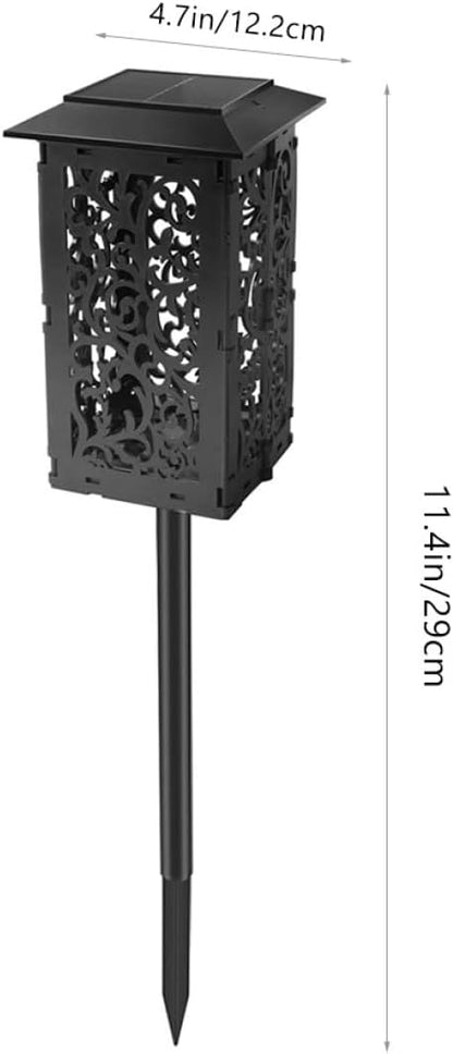 Angoily Solar Powered Pathway Lights Outdoor Waterproof Garden Yard Landscape Lighting for Walkways with Foldable Solar Panel and Four-Color Decorative LEDs