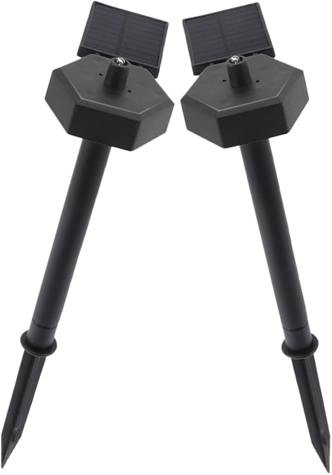 Kisangel 2pcs Solar Outdoor Garden Pathway Lights Waterproof LED Solar Powered Lawn Stake Lights for Patio Yard Lawn Decoration
