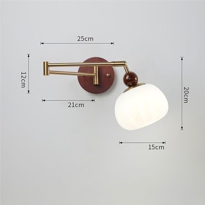 Plug-in Wall Sconce, Mid Century Swing Arm Lamp, Vintage Light with Pull Chain, Farmhouse Mount Light(Hardwired)