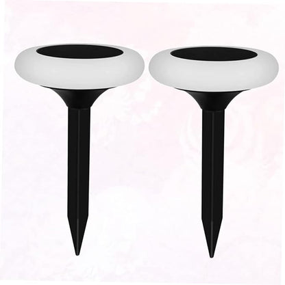 POPETPOP 2pcs RGB Solar Ground Plug Light Outdoor Landscape Garden Lights Solar-Powered Pathway Lamp
