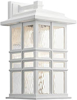 Kichler Beacon Square 17.5" 1 Light Outdoor Wall Light with Clear Hammered Glass in White | Lumora