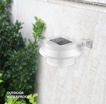 2 Pack Solar Fence Lights, Outdoor Sunpower Gutter Led Lights for Eaves Garden Landscape Yard (Black-1)