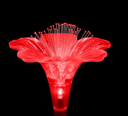Upgraded Solar Garden Light Outside Decorations,Set of 6PCS Multicolor Optical Fiber Bigger Lily Flowers Light Outdoor Waterproof Solar Flowers Lights for Xmas Housewarming Gifts Decor
