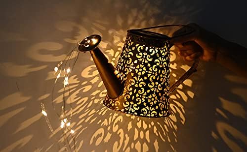 Solar Watering Can Garden Lights - Solar Lights Outdoor Garden Ornaments Waterproof Large Yard Statues Retro Copper | Lumora