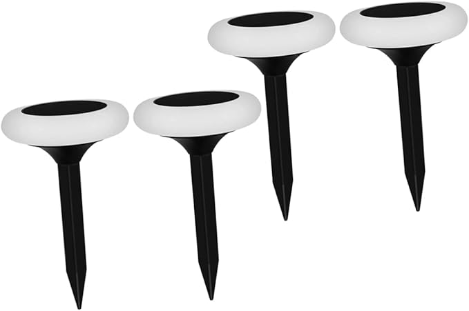 DOITOOL 4pcs RGB Solar Ground Light Colorful Outdoor Pathway Lamp for Garden Decor Easy Installation for Lawns Walkways and Parks