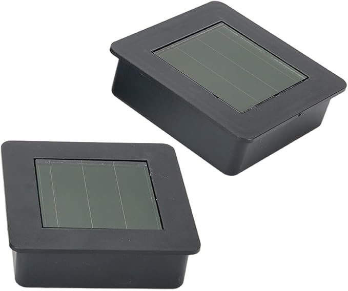DIY Solar Light Top Panel, LED Rechargeable Square Panel Lampshade Path Lights with Switch, Solar Lanterns Replacement(2Pcs)