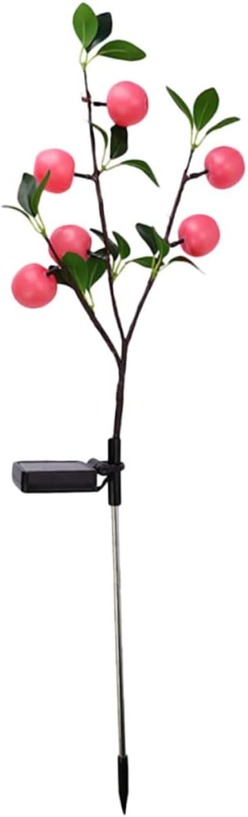 Led Apple-Shaped Solar Lawn Light Outdoor Garden Decoration Automatic Dusk to Dawn Function for Pathway Villa and Holiday Events White Light