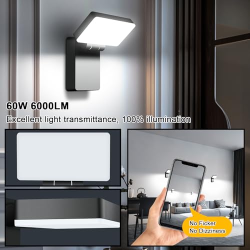 60W Modern LED Flood Light 5000K, 360° Rotatable Areas Lighting