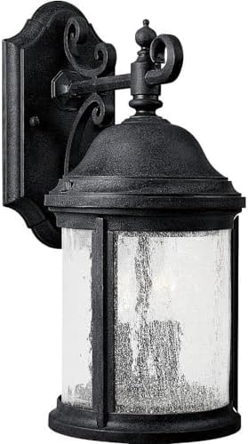 Progress Lighting Ashmore Collection 2-Light Water Seeded Glass New Traditional Outdoor Small Wall Lantern Light Textured Black