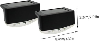 Lurrose Outdoor Led Stair Lights 4 Pack Solar Stair Lamps for Pathway Garden Yard Landscape Waterproof Solar Pathway Lights