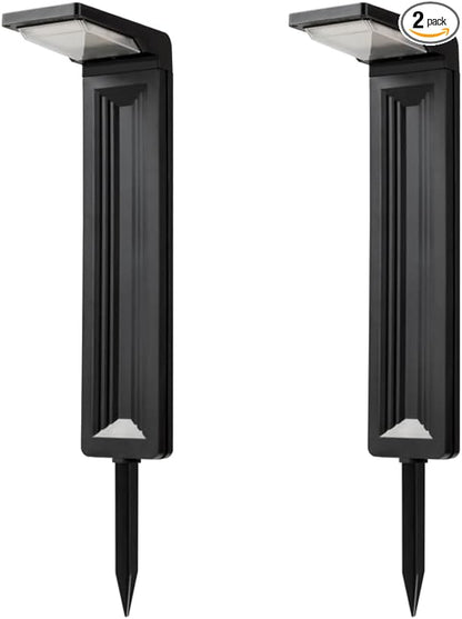 Solar Spot Lights Outdoor, Waterproof IP65, 30 LED, 2 Lighting Modes, Suitable for Outside Garden, Landscape,Pathway,Yard, Deck, Lawn, Patio, Fence- 2 Pack (Warm Light)