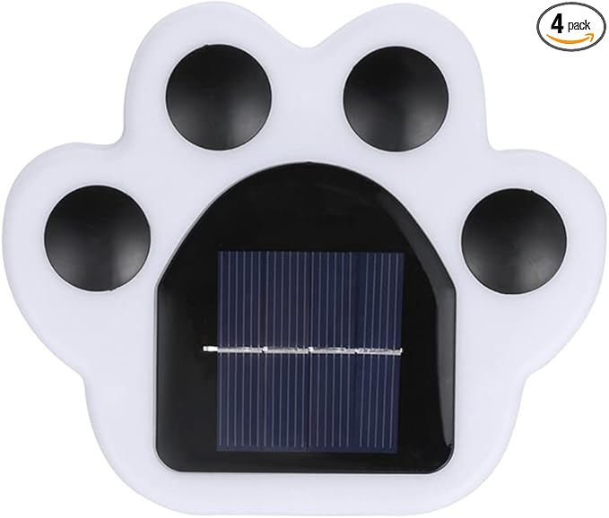 Solar Outdoor Lights, 4 Packs Warm Light Solar Paw Print Lights Outdoor Garden Decor, Beautiful Paw Print Solar Garden Lights Automatic Solar Powered Led Lights Outdoor Solar Decorations For Home Yard