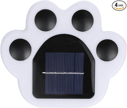 Solar Outdoor Lights, 4 Packs Warm Light Solar Paw Print Lights Outdoor Garden Decor, Beautiful Paw Print Solar Garden Lights Automatic Solar Powered Led Lights Outdoor Solar Decorations For Home Yard
