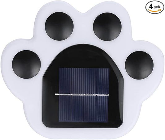Solar Outdoor Lights, 4 Packs Warm Light Solar Paw Print Lights Outdoor Garden Decor, Beautiful Paw Print Solar Garden Lights Automatic Solar Powered Led Lights Outdoor Solar Decorations For Home Yard