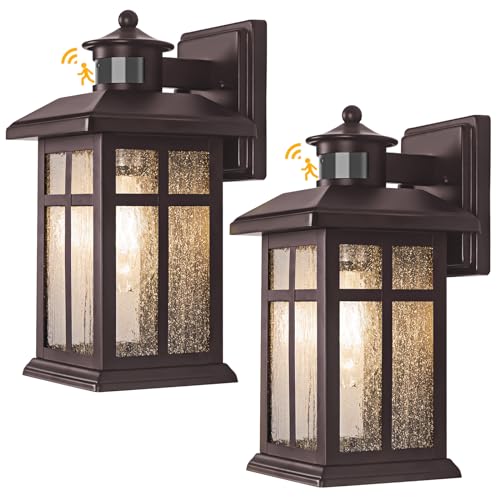 Motion Sensor Outdoor Lights Bronze 2 Pack Dusk till Dawn Outdoor Lighting