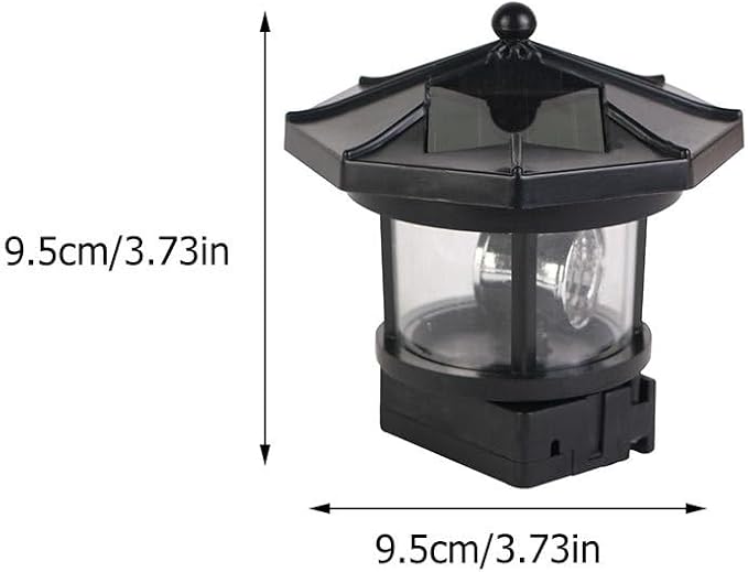 Hemoton Outdoor Solar Lights,Rotatable LED Solar Lighthouse,Outdoor Light Beacons Tower,Waterproof Walkway Lights, Garden Lights Lawn Lantern,Lamp Towers for Garden Yard Outdoor Decor