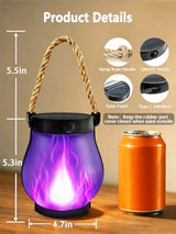 4 Pack Solar Lanterns Outdoor Waterproof Halloween Purple Solar Flame Light