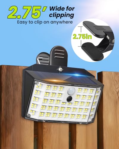 Clip on Solar Lights Outdoor, Motion Sensor Fence Lights