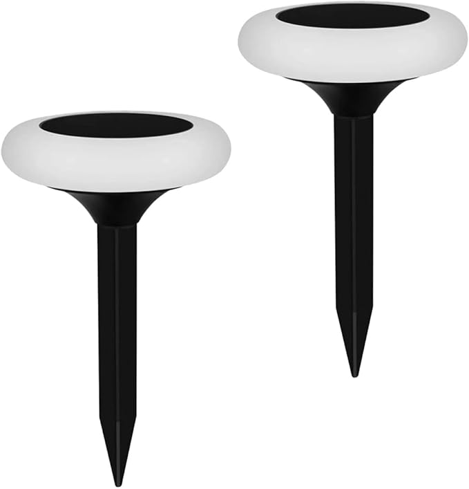 GLEAVI 2pcs Solar Ground Plug Light RGB Colorful Garden Solar Pathway Lamp with 7-Color Gradient and 8 Modes for Yard Landscape and Driveway