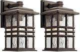Beacon Square 12" 1 Light Outdoor Wall Light with Clear Hammered Glass in Olde Bronze® (Pack of 2)