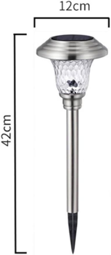 2pcs Solar Garden Path Lights Stainless Steel Glass LED Landscape Lighting Waterproof Outdoor Solar Energy Ground Spike Lamps for Lawn Patio Walkway