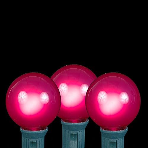 100 Foot G40 Outdoor Patio String Lights with 125 Pink Globe Bulbs – Indoor Outdoor String Lights – Market Bistro | Lumora
