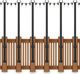 AHRLHR 6 Pack 5 Ft String Light Poles, String Light Poles for Outside with Fixing Clips,Metal Poles for Outdoor String Lights, Hanging Light Poles for Deck Fence Garden Backyard Wall Bistro